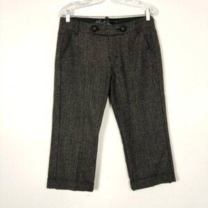 Armor Jeans Women's Cropped Tweed Pants Gray Size 6 Academia Business Career Y2K